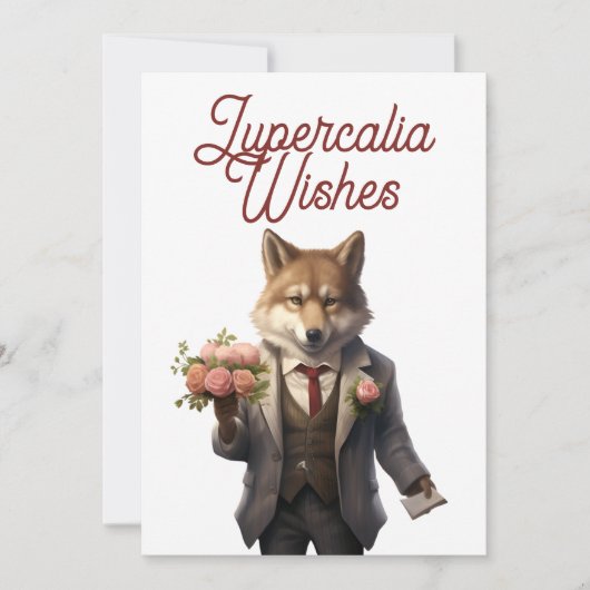 Cartes Pour Fêtes Annuelles Lupercalia Handsome Wolf Valentines Day (Devant)
