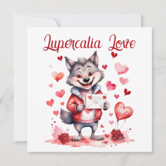 Cartes Pour Fêtes Annuelles Lupercalia Love Sweet Wolf Hearts Valentine's Day