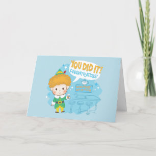Cartes Pour Fêtes Annuelles Lutin Buddy Tu as réussi ! Félicitations !