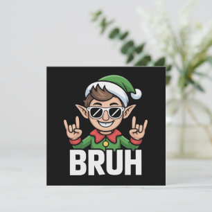 Cartes Pour Fêtes Annuelles Lutin Rock n Roll Mec Drôle de dicton Meme Noël 