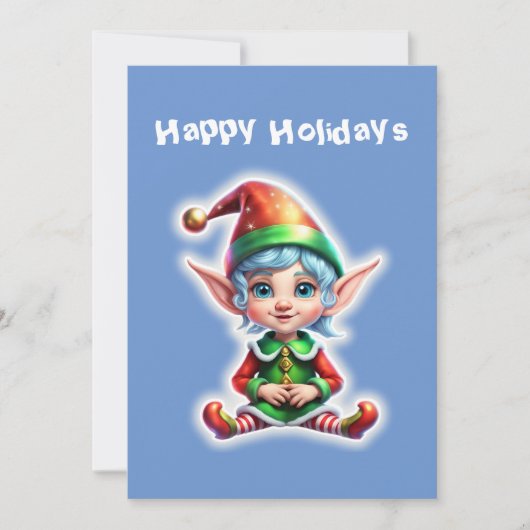 Cartes Pour Fêtes Annuelles Lutine de Noël adorable (Devant)