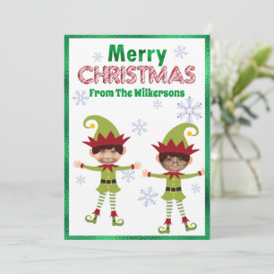 Cartes Pour Fêtes Annuelles Lutins Garçons Drôles Photos Personnalisées Enfant