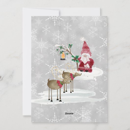 Cartes Pour Fêtes Annuelles Lutins Rouges Aiment Joie Paix Renne Joyeux Noël (Dos)