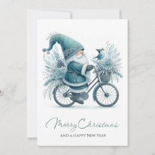 Cartes Pour Fêtes Annuelles Lutins sarcelles et Joie hivernale de bicyclette