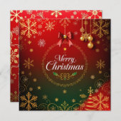 Cartes Pour Fêtes Annuelles Luxueuse élégance de Noël (Devant / Derrière)