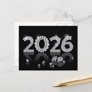 Cartes Pour Fêtes Annuelles Luxury Brilliant Diamonds New Year 2026