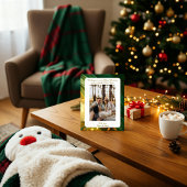 Cartes Pour Fêtes Annuelles Luxury Green Plaid Portrait Photo Christmas Card
