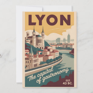 Cartes Pour Fêtes Annuelles Lyon France Rétro Ciel Ville Voyage