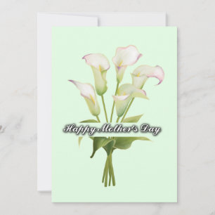 Cartes Pour Fêtes Annuelles Lys calla blancs pour la fête des mères sur fond m