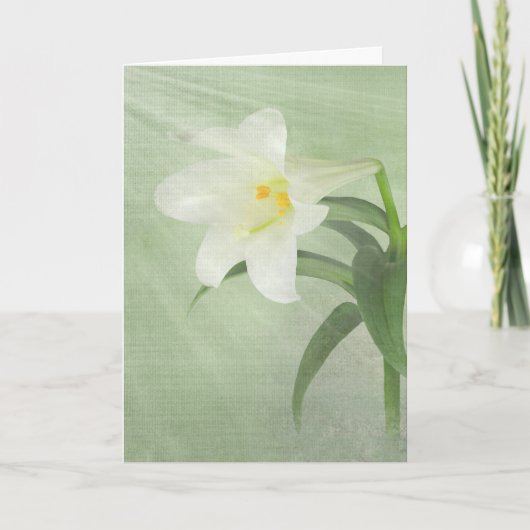 Cartes Pour Fêtes Annuelles Lys de Pâques sur vert (Devant)