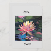 Cartes Pour Fêtes Annuelles Lys rose eau (Devant / Derrière)