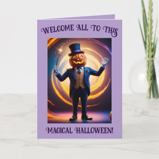 Cartes Pour Fêtes Annuelles M. Citrouille Magical Halloween (2) (Devant)