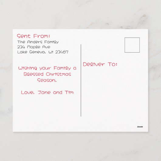 Cartes Pour Fêtes Annuelles M. et Mme Clause Joli Noël Personnalisé (Dos)