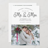 Cartes Pour Fêtes Annuelles M. et Mme Newlysée Mariage Photo (Devant / Derrière)