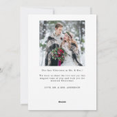 Cartes Pour Fêtes Annuelles M. et Mme Newlysée Mariage Photo (Dos)