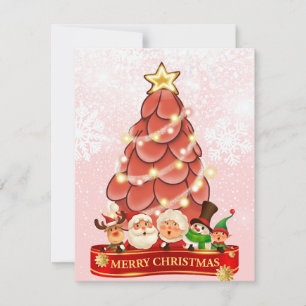 Cartes Pour Fêtes Annuelles M. et Mme Père Noël Pink Christmas Tree