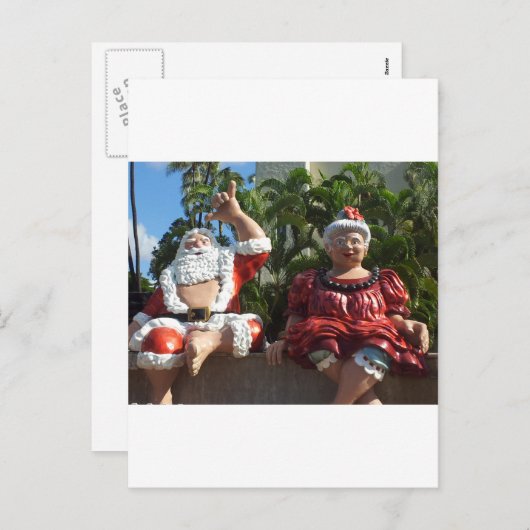 Cartes Pour Fêtes Annuelles M. et Mme Santa Claus (Devant / Derrière)