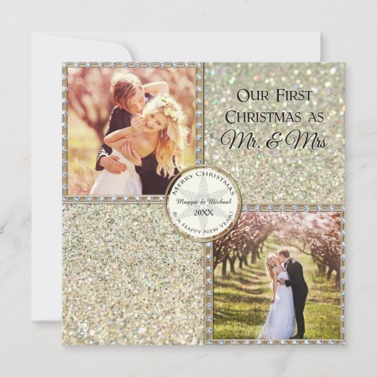 Cartes Pour Fêtes Annuelles M. & Mme Shimmer Parties scintillant Regardez la p (Devant)