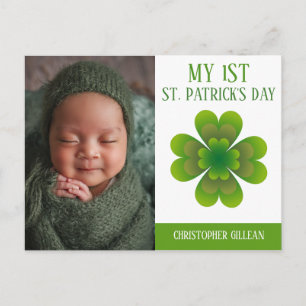 Cartes Pour Fêtes Annuelles Ma 1ère photo de bébé pour la Saint-Patrick avec d