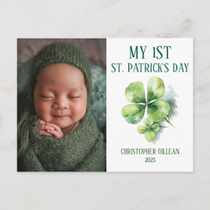 Cartes Pour Fêtes Annuelles Ma 1ère photo de bébé pour la Saint-Patrick avec d