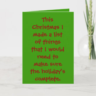 Cartes Pour Fêtes Annuelles Ma liste de Noël