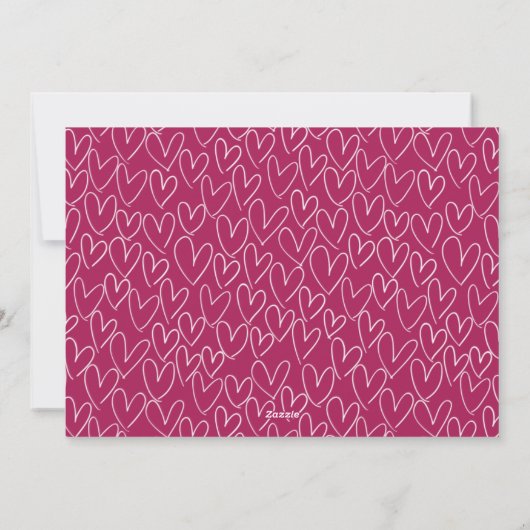 Cartes Pour Fêtes Annuelles Ma première Saint Valentin Fuchsia Script Photo (Dos)