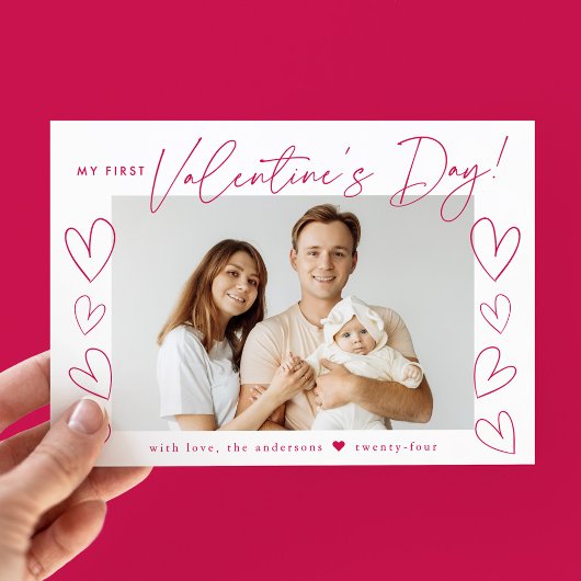 Cartes Pour Fêtes Annuelles Ma première Saint Valentin Magenta Photo