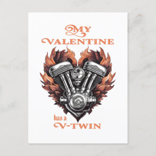 Cartes Pour Fêtes Annuelles Ma Saint-Valentin a un V-Twin, style biker