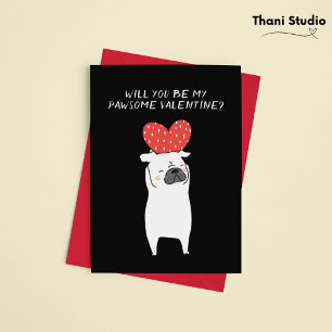 Cartes Pour Fêtes Annuelles Ma Saint-Valentin Géniale Mignon Toutou & Cœur Rou