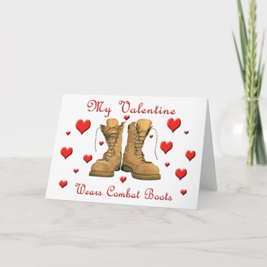Cartes Pour Fêtes Annuelles Ma Valentine Wears Combat Boots (Devant)