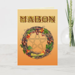 Cartes Pour Fêtes Annuelles Mabon Wreath avec lettres en chêne