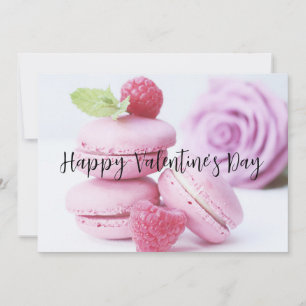 Cartes Pour Fêtes Annuelles Macarons aux framboises roses Saint-Valentin