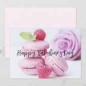 Cartes Pour Fêtes Annuelles Macarons framboise rose Saint-Valentin (Devant / Derrière)