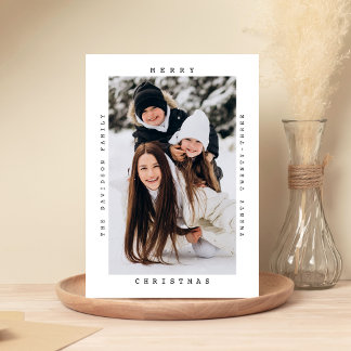 Cartes Pour Fêtes Annuelles Machine à écrire minimaliste - Joyeux Noël une pho