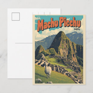 Cartes Pour Fêtes Annuelles Machu Picchu Pérou cadeaux de vues de montagne lam