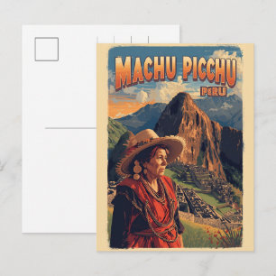 Cartes Pour Fêtes Annuelles Machu Picchu Pérou femme âgée locale cadeaux