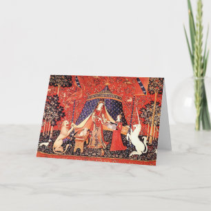 Cartes Pour Fêtes Annuelles "Madame et la licorne "