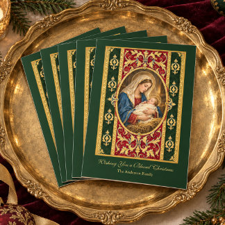Cartes Pour Fêtes Annuelles Madone et Enfant catholiques traditionnels