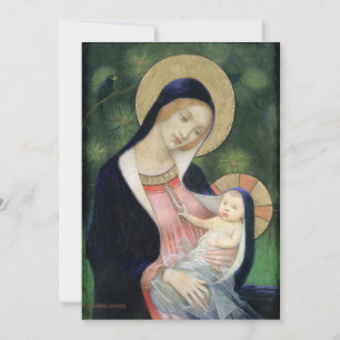 Cartes Pour Fêtes Annuelles Madone et Enfant de Noël vintage