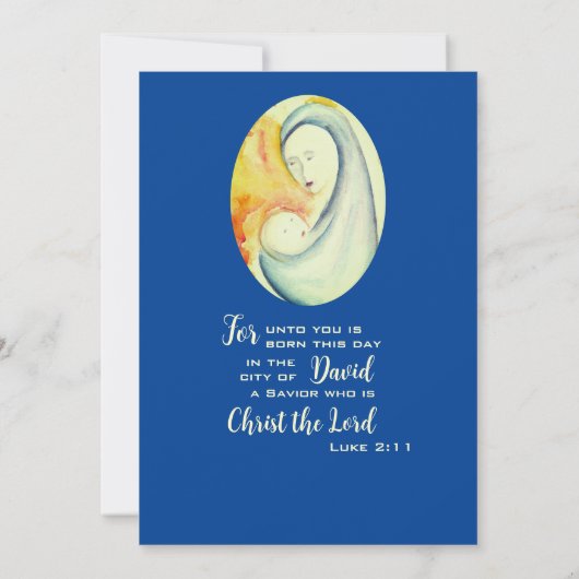 Cartes Pour Fêtes Annuelles Madone et Enfant personnalisés à l'aquarelle (Dos)