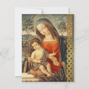 Cartes Pour Fêtes Annuelles Madonna Child Classic Art Noël religieux