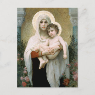 Cartes Pour Fêtes Annuelles Madonna de Noël de roses