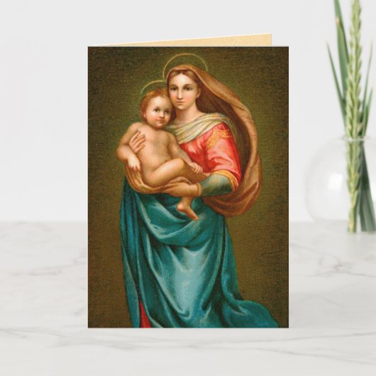 Cartes Pour Fêtes Annuelles Madonna vintage et enfant (Devant)