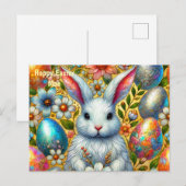 CARTES POUR FÊTES ANNUELLES MAE ~ HAPPY EASTER BUNNY GREETING ~ (Devant / Derrière)