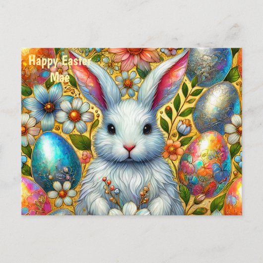 CARTES POUR FÊTES ANNUELLES MAE ~ HAPPY EASTER BUNNY GREETING ~ (Devant)