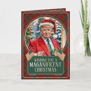 Cartes Pour Fêtes Annuelles MAGA Père Noël Trump MAGAmagnifique Noël plié