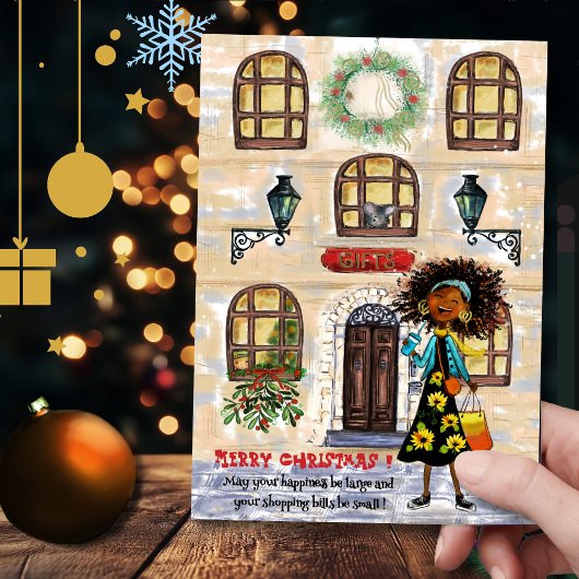 Cartes Pour Fêtes Annuelles Magasin de Noël amusant Petites factures Grand Bon