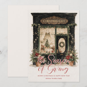 Cartes Pour Fêtes Annuelles Magasin Vintage Cozy Noël Café TMF26