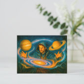 Cartes Pour Fêtes Annuelles Mage contrôlant l'espace dans une peinture à l'hui (Debout devant)