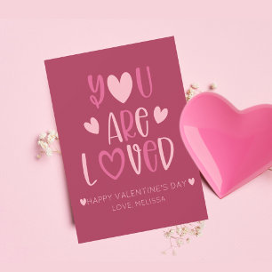 Cartes Pour Fêtes Annuelles Magenta Soft Minimaliste Vous êtes adoré Valentine